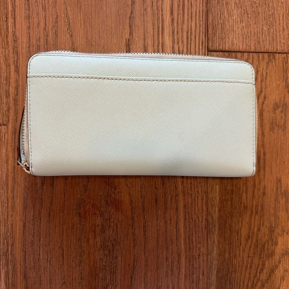Kate Spade Cedar Street Lacey Turquoise Leather Wallet with Zip Closure